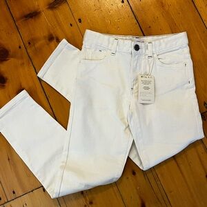 NWT Mango Kids MNG White Jeans Slim Skinny Cotton Denim Boys Girls Size 9 Summer